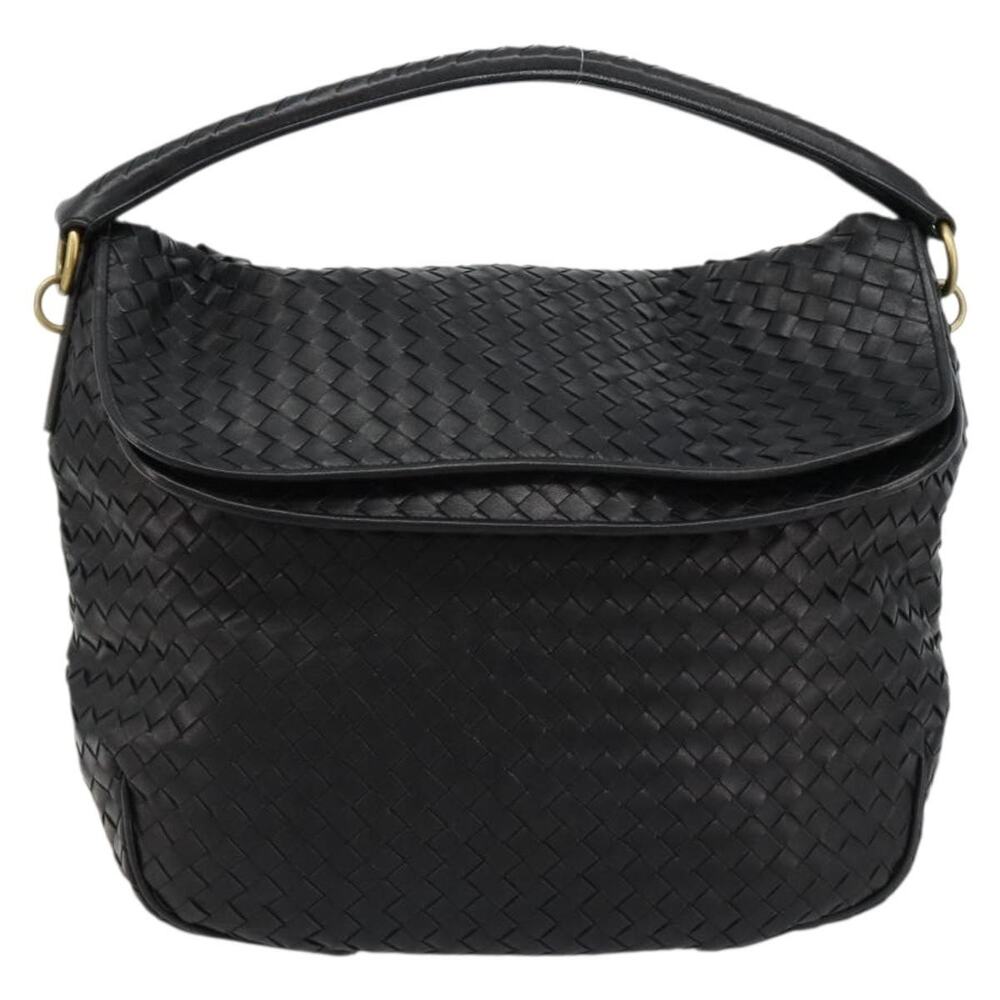 Bottega Veneta Intrecciato Nappa Shoulder Bag Black